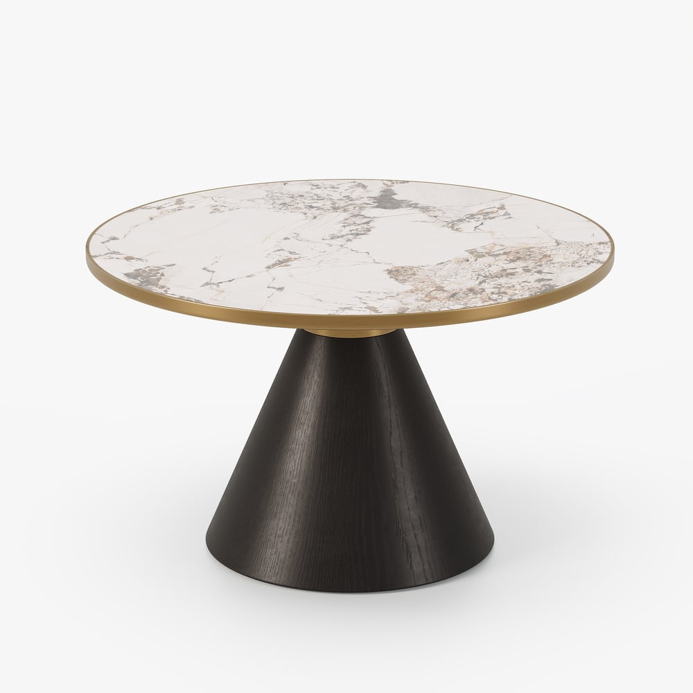 700mm kulatý černý slinutý kamenný konferenční stolek obrázek okna