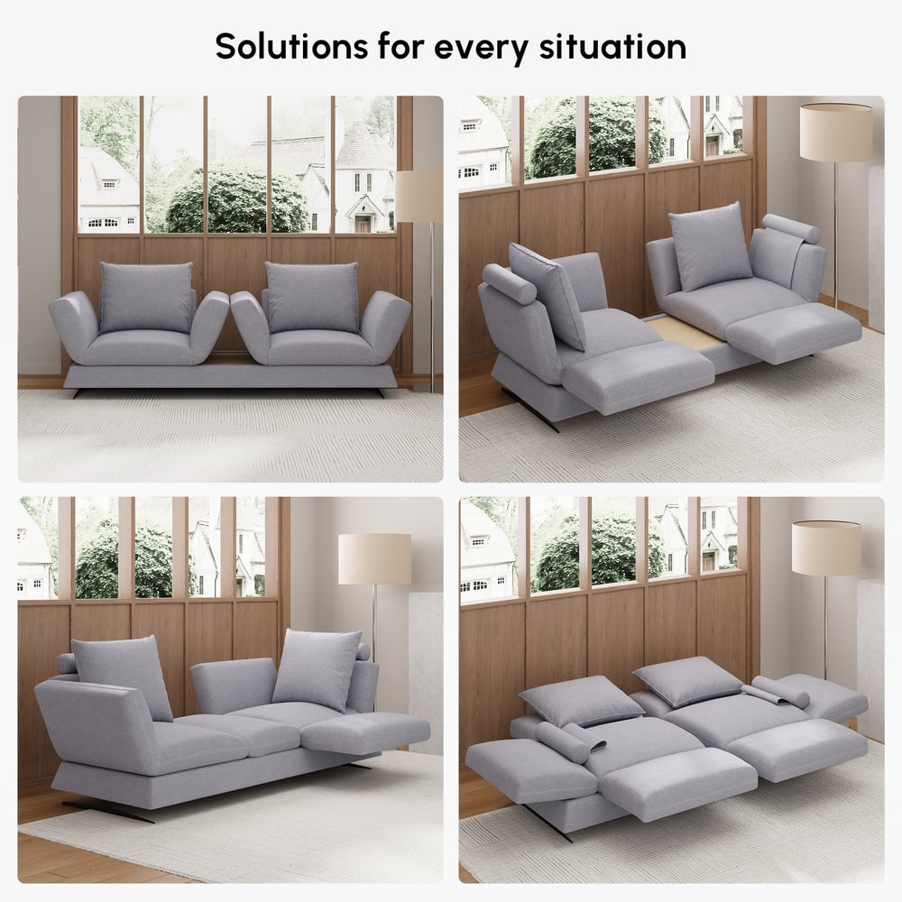 Canapé-lit convertible 2 places en lin image de fenêtre