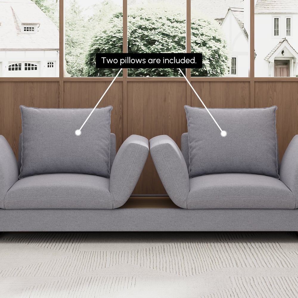 Canapé-lit convertible 2 places en lin image de fenêtre