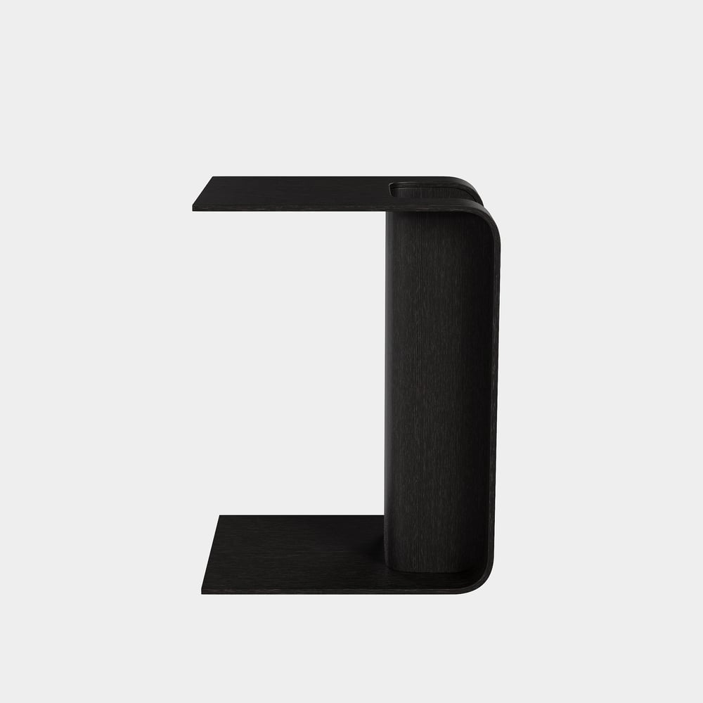 C-Shaped Black Convertible Wood Side Table with Storage window image