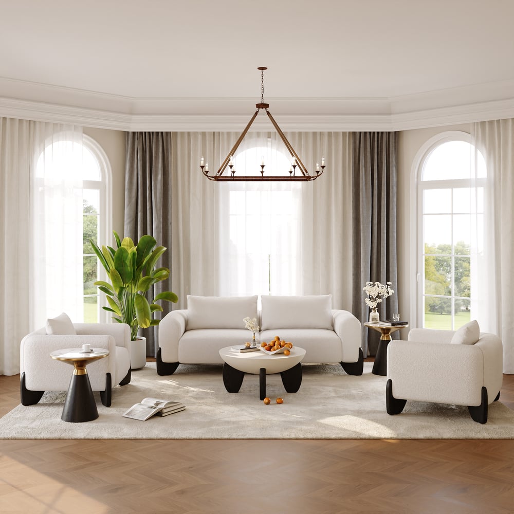 Round Black End Table with Sintered Stone Top window image