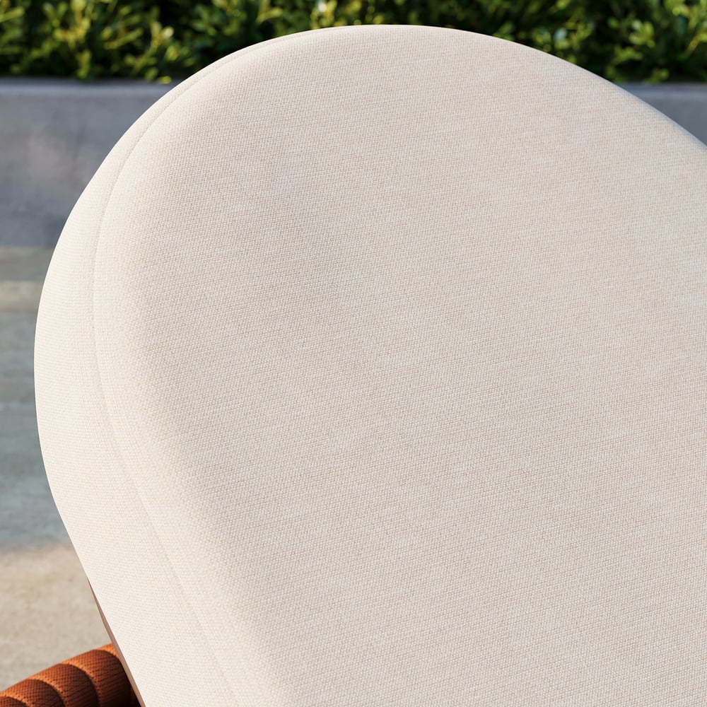 Tatta Woven Rope Outdoor Orange Adjustable Patio Chaise Lounge window image