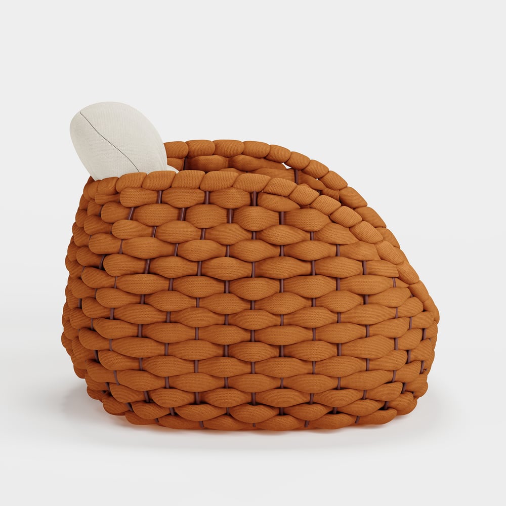 Tatta Outdoor Woven Rope Rotatable Swivel Base Chair window image