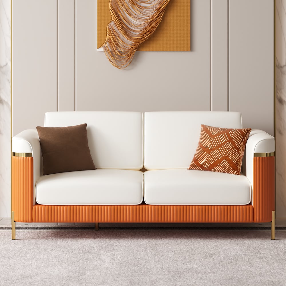 Vertex Modern Faux Leather 3-Piece Living Room Sofa Set window image