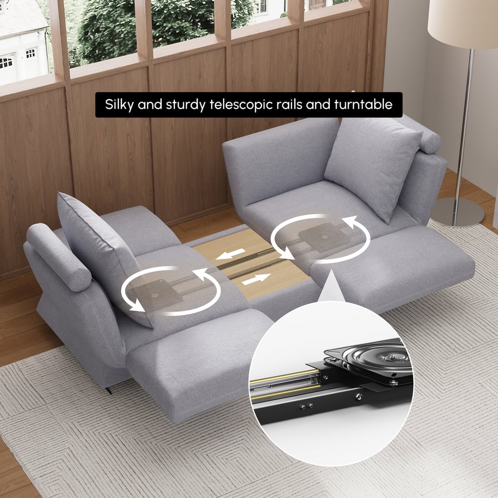 Canapé-lit convertible 2 places en lin image de fenêtre