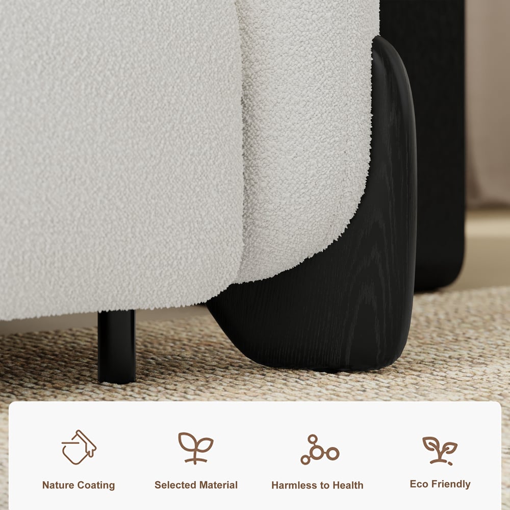 83" Curva Queen 3-Seater Boucle Pop Up Sleeper Sofa with Mattress window image