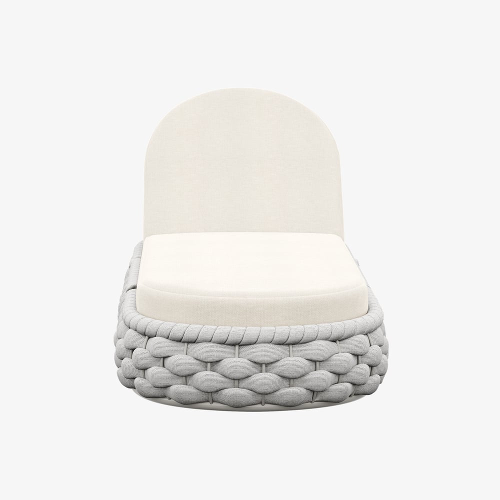 Tatta Woven Rope Outdoor Light Gray Adjustable Patio Chaise Lounge window image