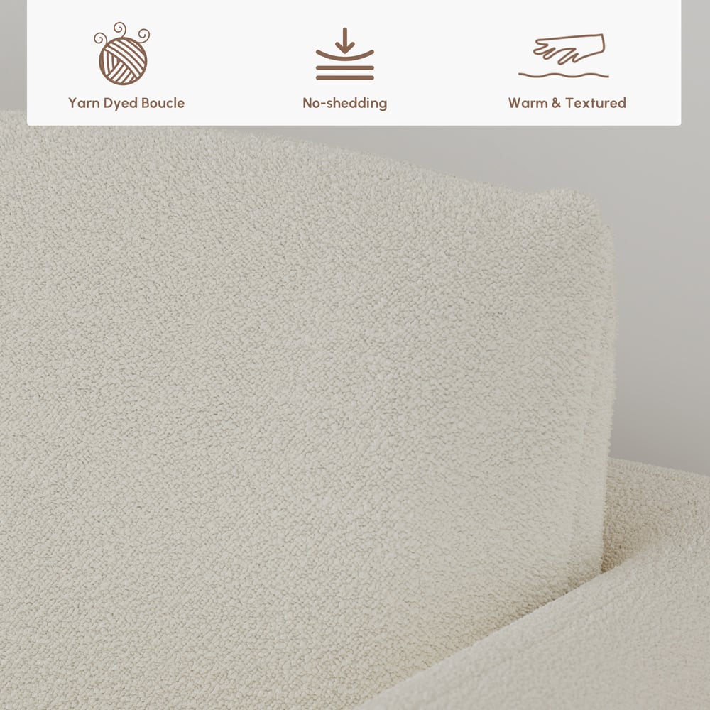 83" Curva Queen 3-Seater Boucle Pop Up Sleeper Sofa with Mattress window image