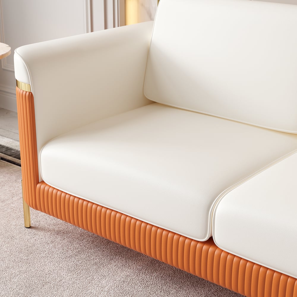 Vertex Modern Faux Leather 3-Piece Living Room Sofa Set window image