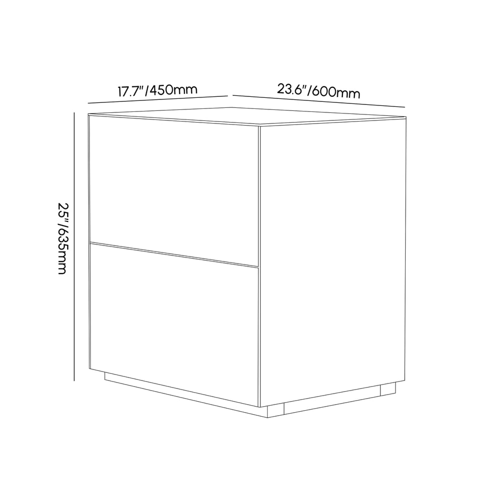 24" Travertine 2-Drawer Nightstand Set of 2 weights dimensions image
