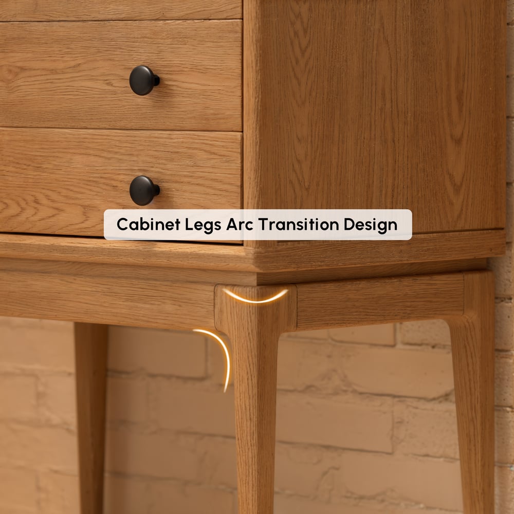 Tanic Mid Century Modern Chest Cabinet with Storage 3 Drawers of Ash Wood window image