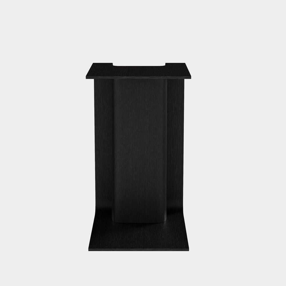 C-Shaped Black Convertible Wood Side Table with Storage window image