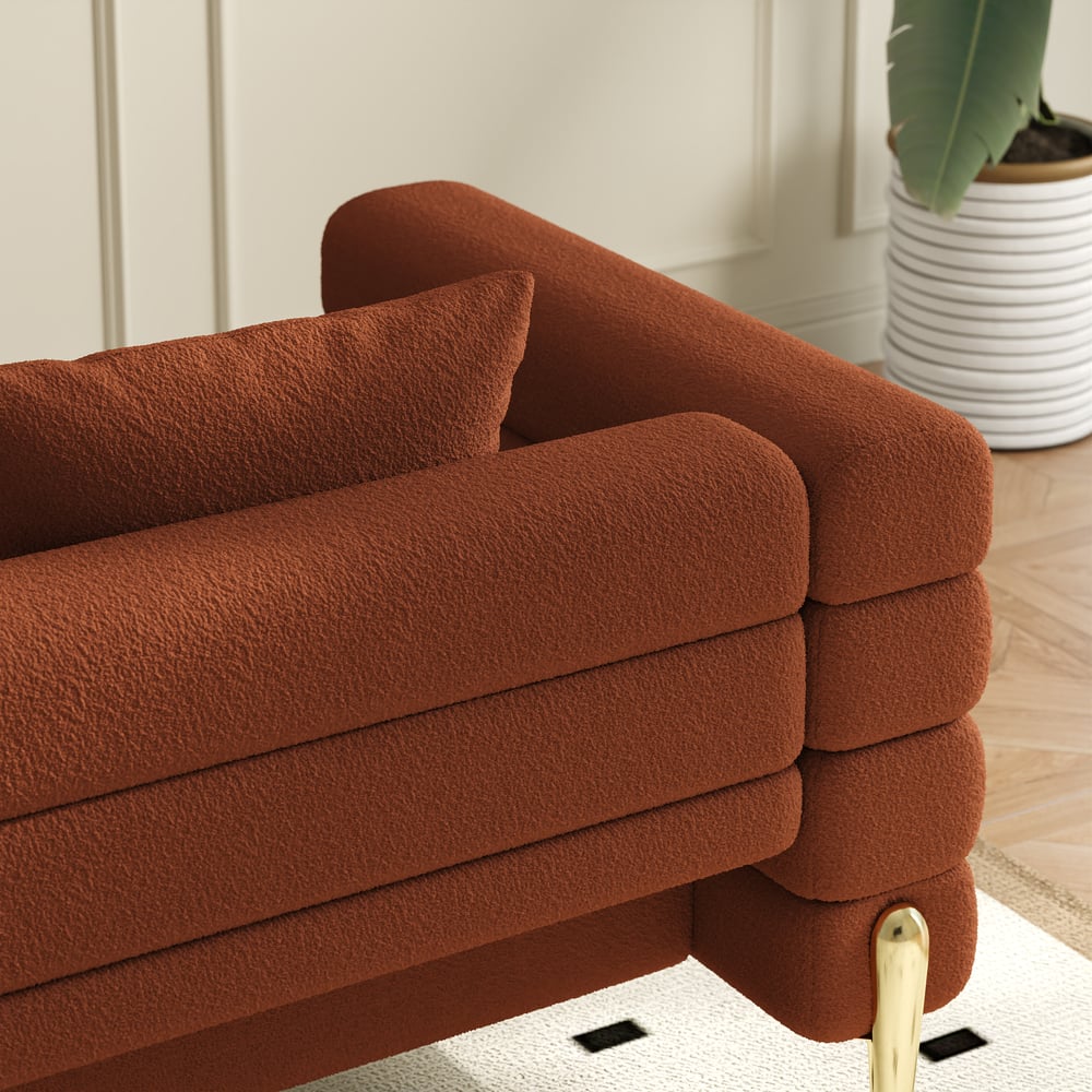 Aurora 2300mm Boucle 3-Seat Chaise Sofa with Ottomans window image