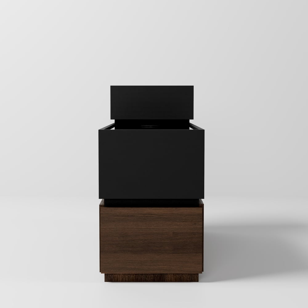 Sintered Stone Top Narrow Smart Side Table with Storage window image