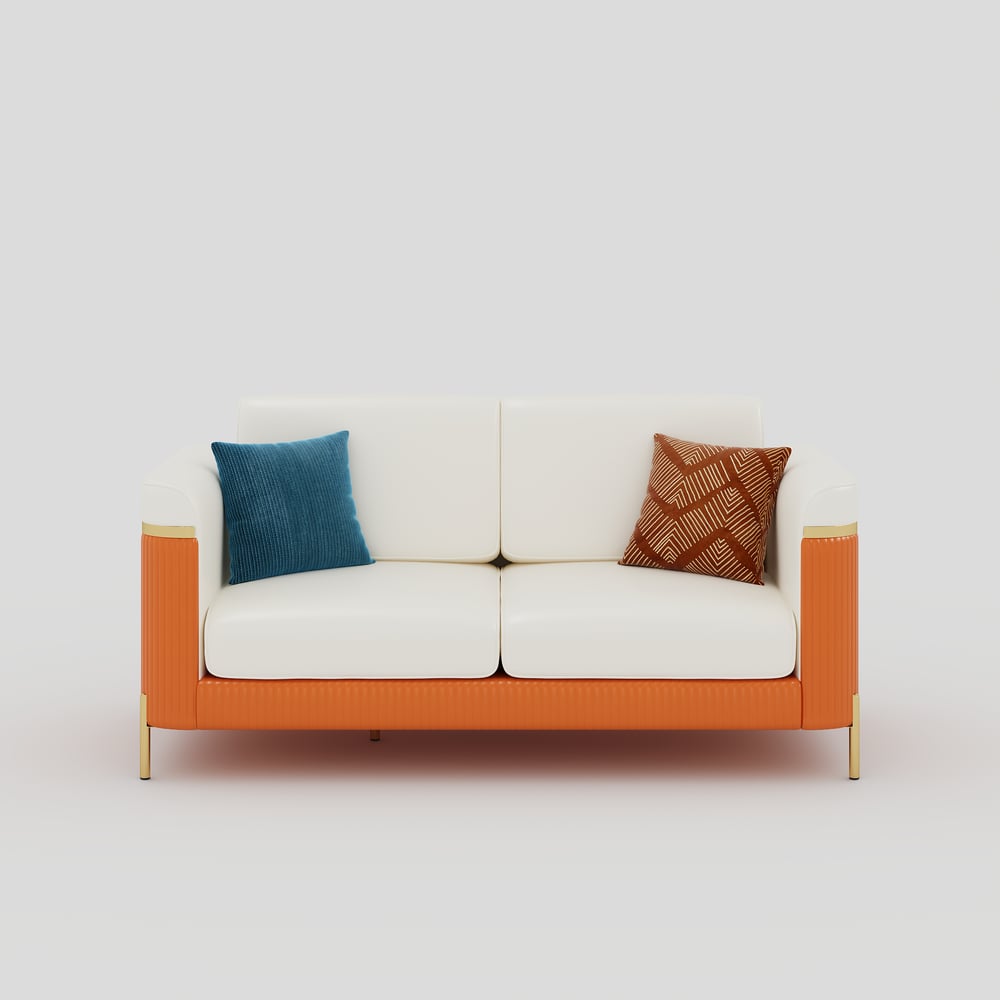 Vertex Modern Faux Leather 3-Piece Living Room Sofa Set window image