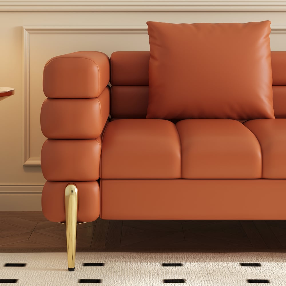 Aurora 2300mm Faux Leather 3-Seat Chaise Sofa with Ottomans window image