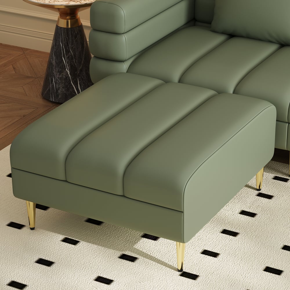 Aurora 2300mm Faux Leather 3-Seat Chaise Sofa with Ottomans window image