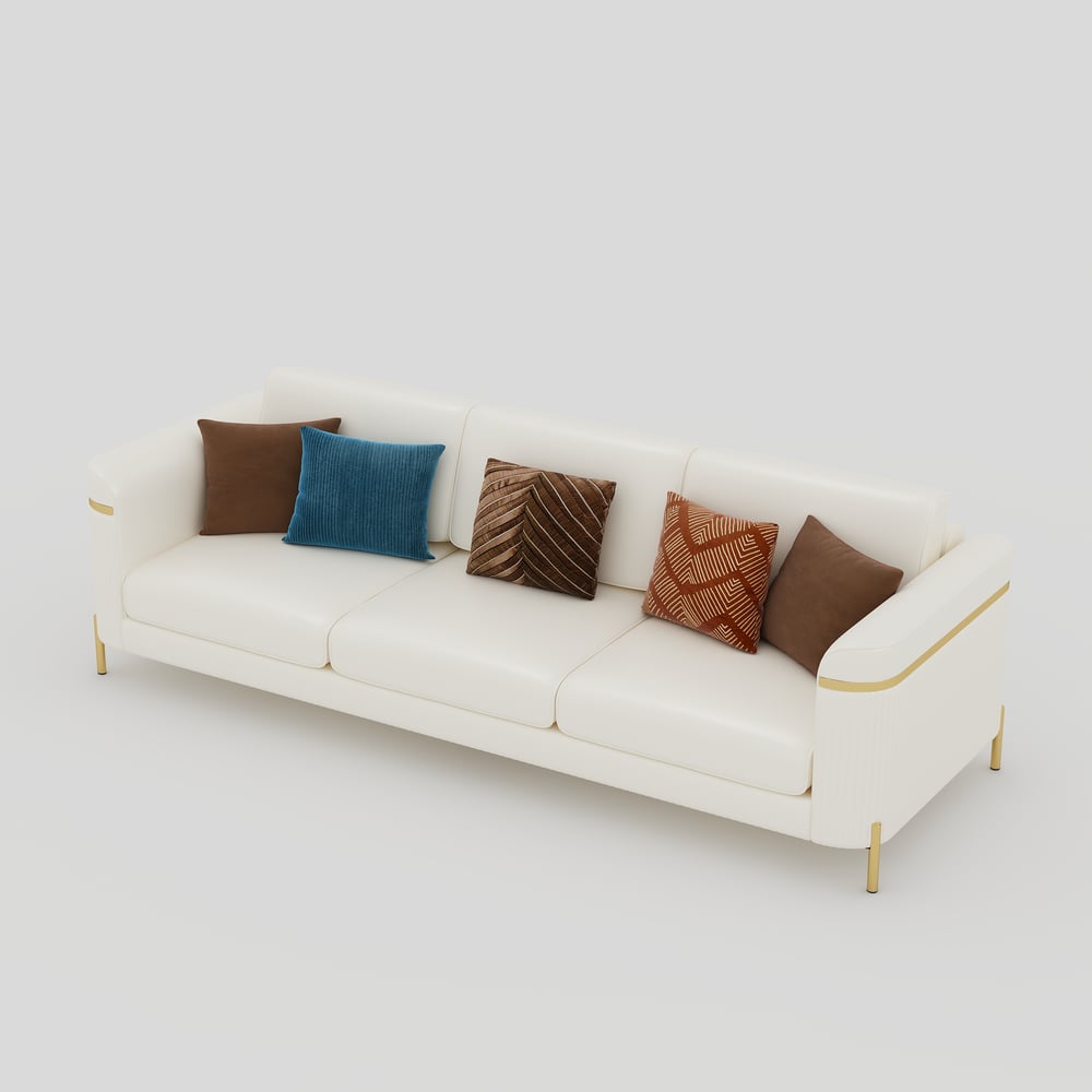 Vertex Modern Leather 3-Piece Living Room Sofa Set window image