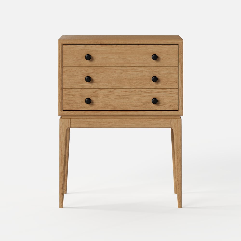 Tanic Mid Century Modern Chest Cabinet with Storage 3 Drawers of Ash Wood window image