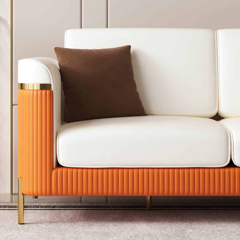 Vertex Modern Faux Leather 3-Piece Living Room Sofa Set window image