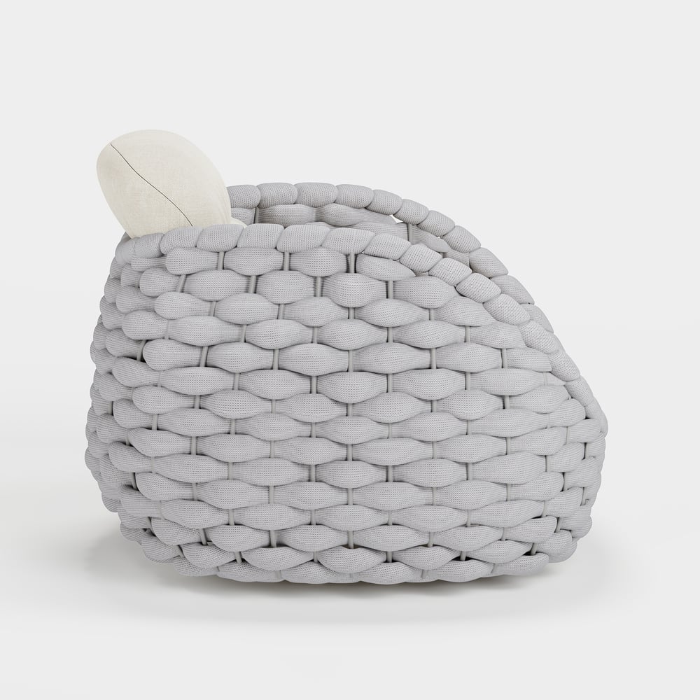 Tatta Outdoor Woven Rope Rotatable Swivel Base Chair window image