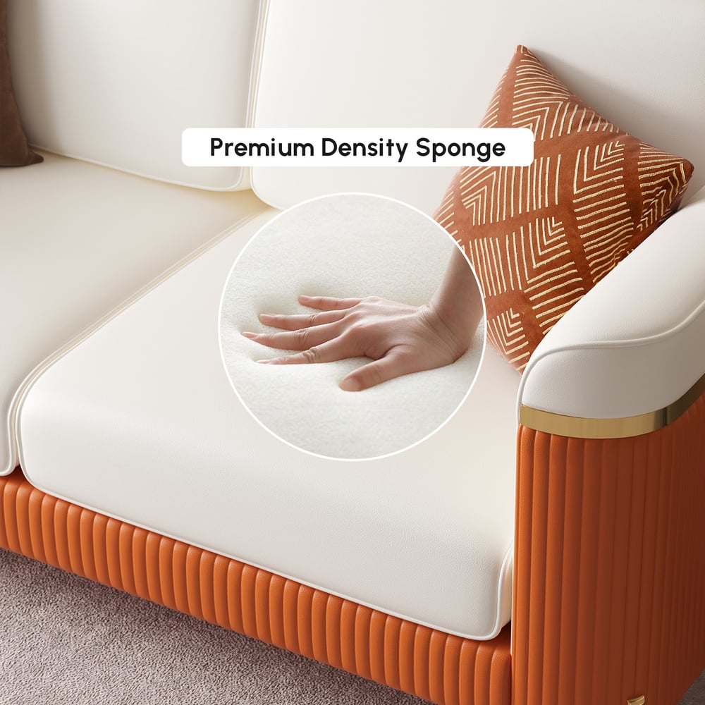 Vertex Modern Faux Leather 3-Piece Living Room Sofa Set window image