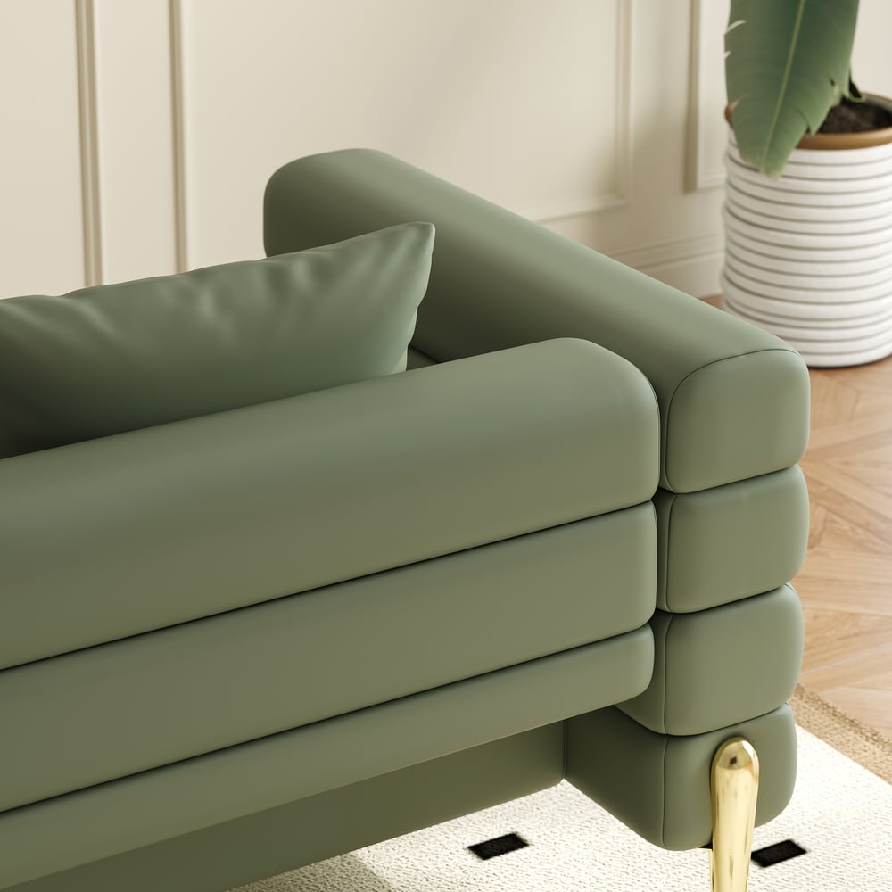 Aurora 2300mm Faux Leather 3-Seat Chaise Sofa with Ottomans window image