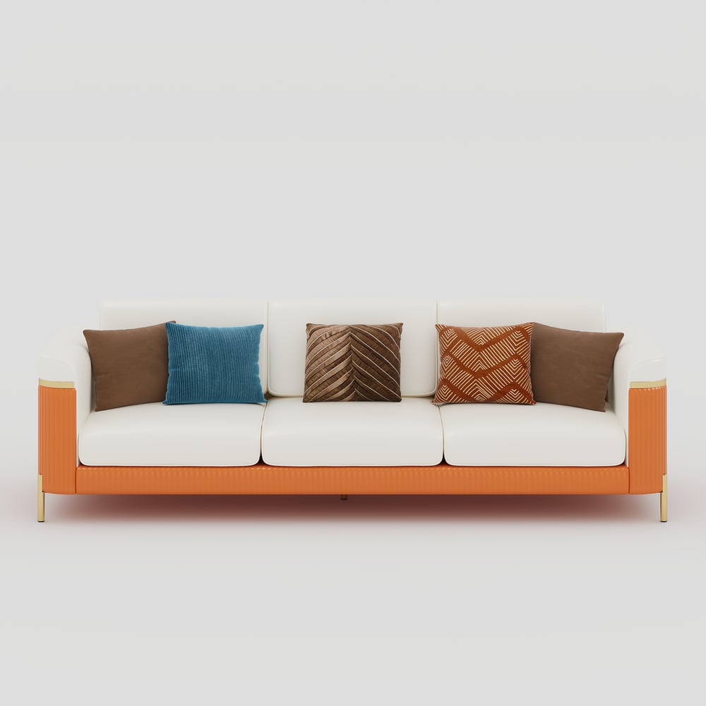 Vertex Modern Faux Leather 3-Piece Living Room Sofa Set window image