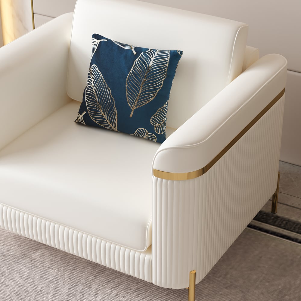 Vertex Modern Leather 3-Piece Living Room Sofa Set window image