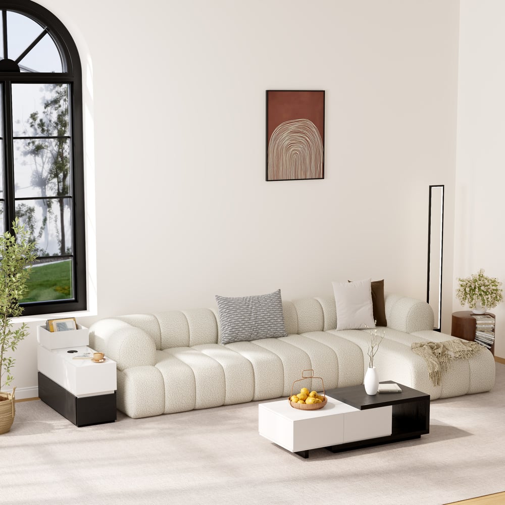 Sintered Stone Top Narrow Smart Side Table with Storage window image