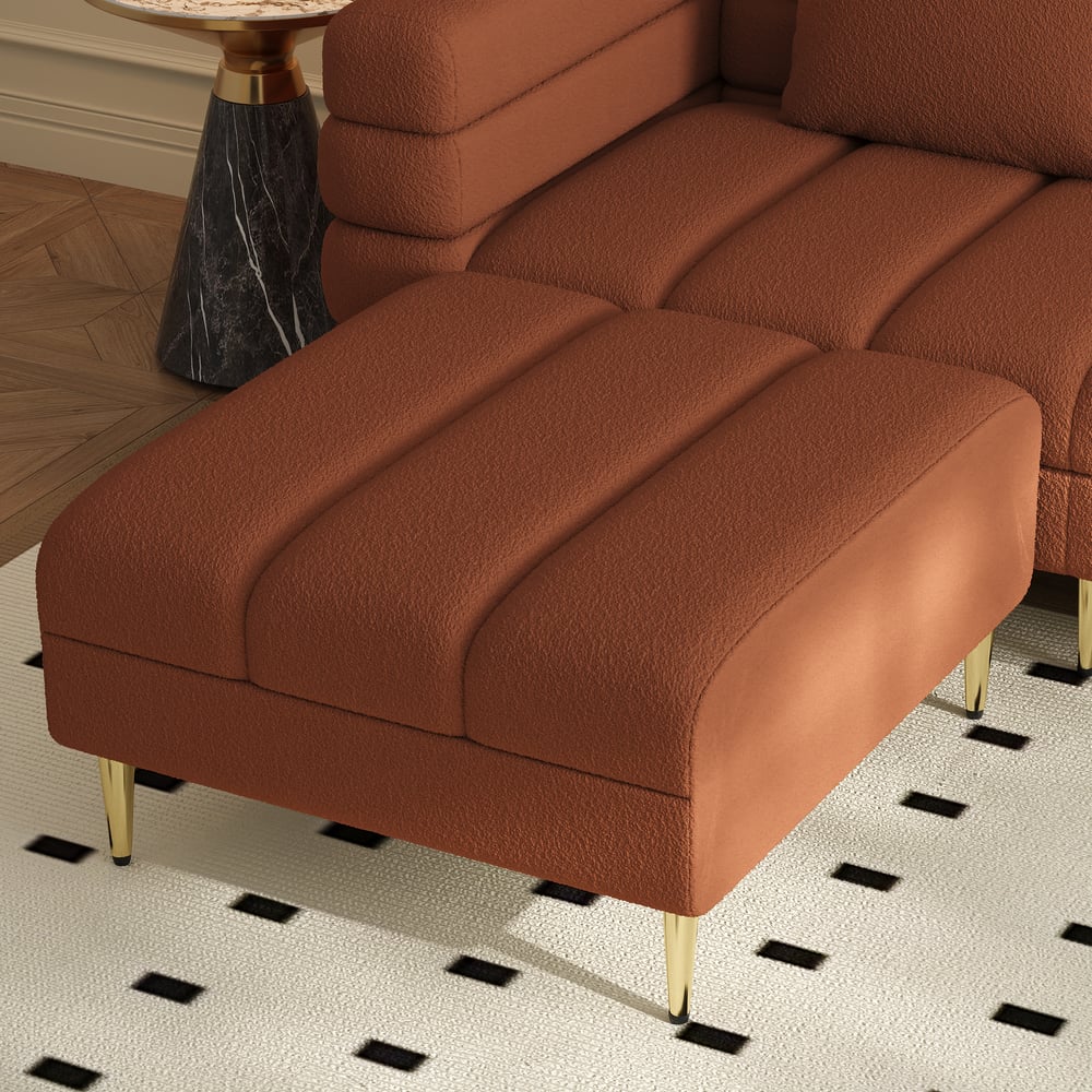 Aurora 2300mm Boucle 3-Seat Chaise Sofa with Ottomans window image