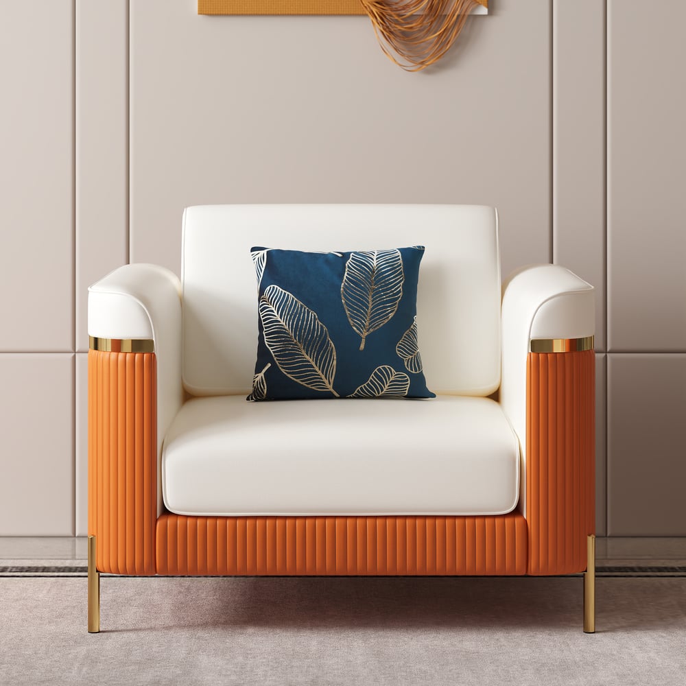 Vertex Modern Leather 3-Piece Living Room Sofa Set window image