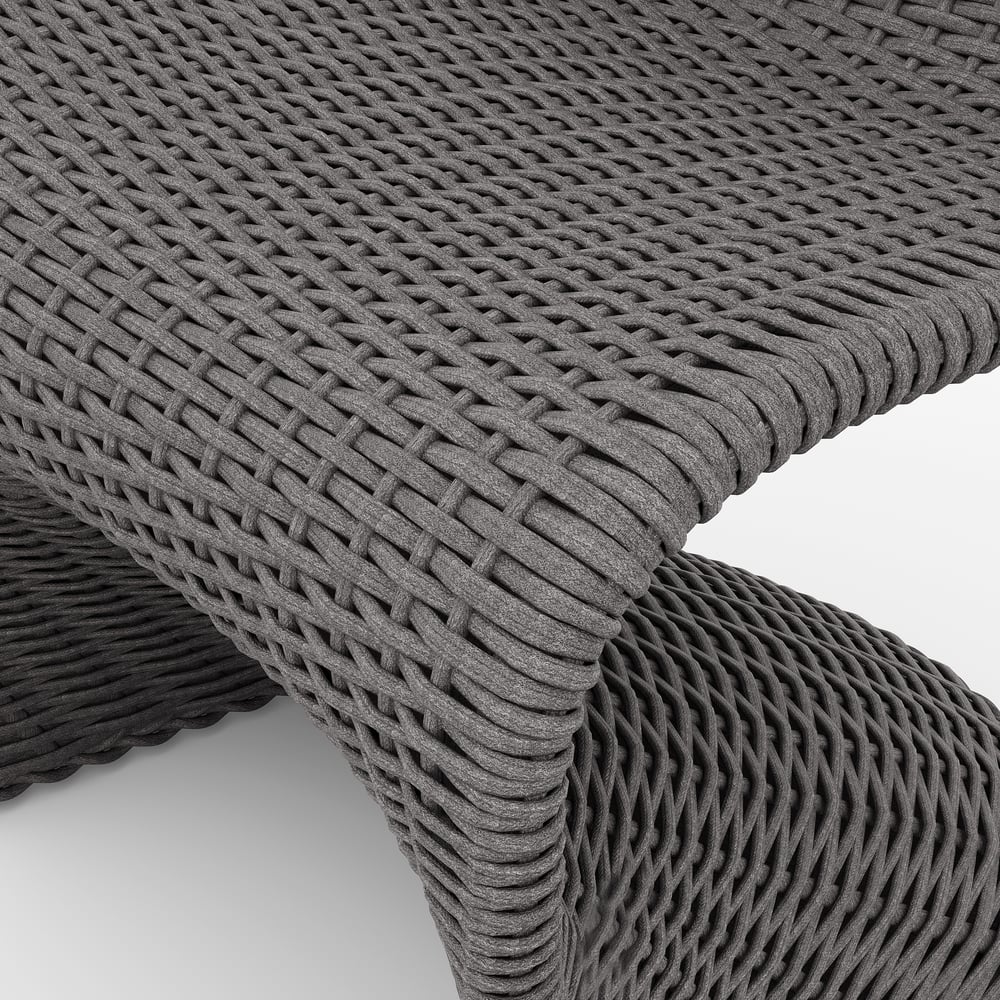 2 Pieces Coastal Aluminum & Woven Rattan Outdoor Patio Dining Chair Set in Dark Gray window image