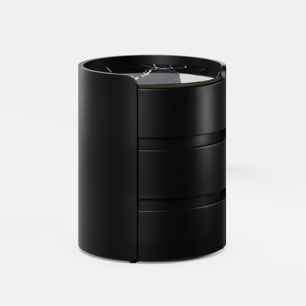 Tables de chevet blanches modernes avec 3 tiroirs en marbre et cuir image de fenêtre