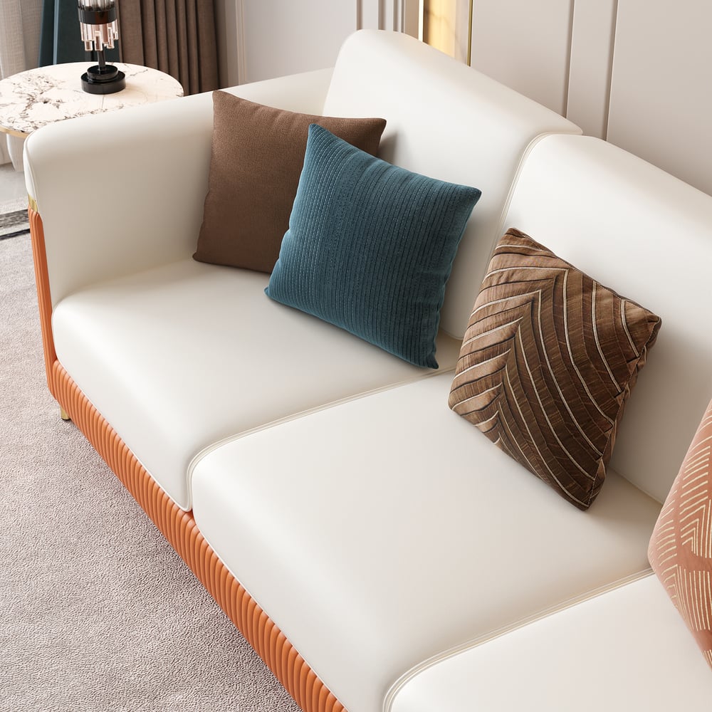 Vertex Modern Faux Leather 3-Piece Living Room Sofa Set window image