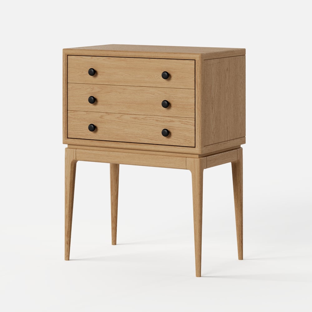 Tanic Mid Century Modern Chest Cabinet with Storage 3 Drawers of Ash Wood window image