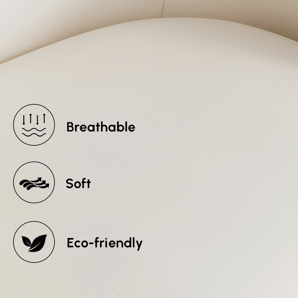 Suncurve Faux Leather 3-Seat Sofa Set with Swivel Accent Chairs Set of 2 window image