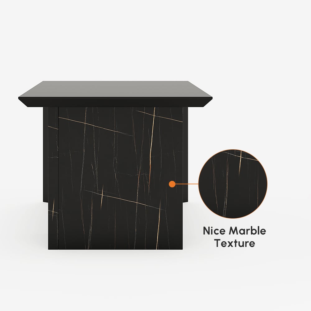 Modern Glossy Black Home Office Desk with Movable File Cabinet (1520mm) window image