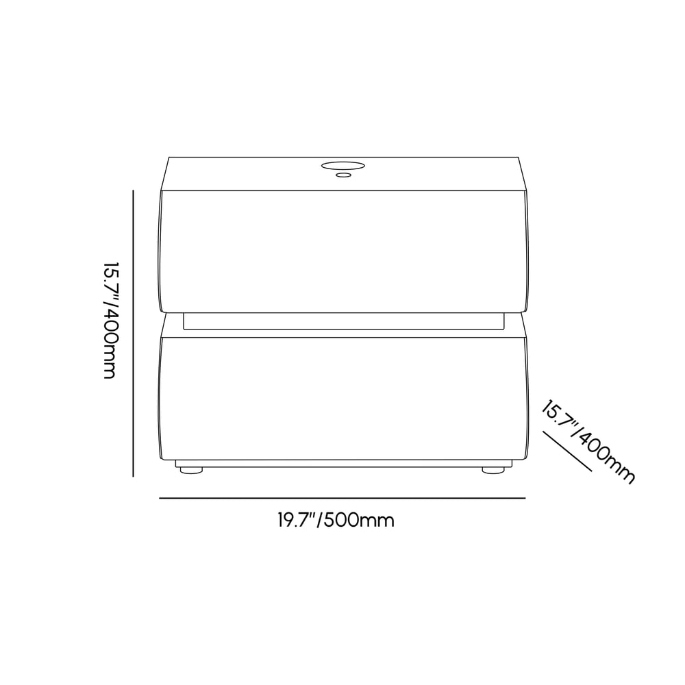 Humply Leather 2-Drawer Smart LED Nightstand weights dimensions image