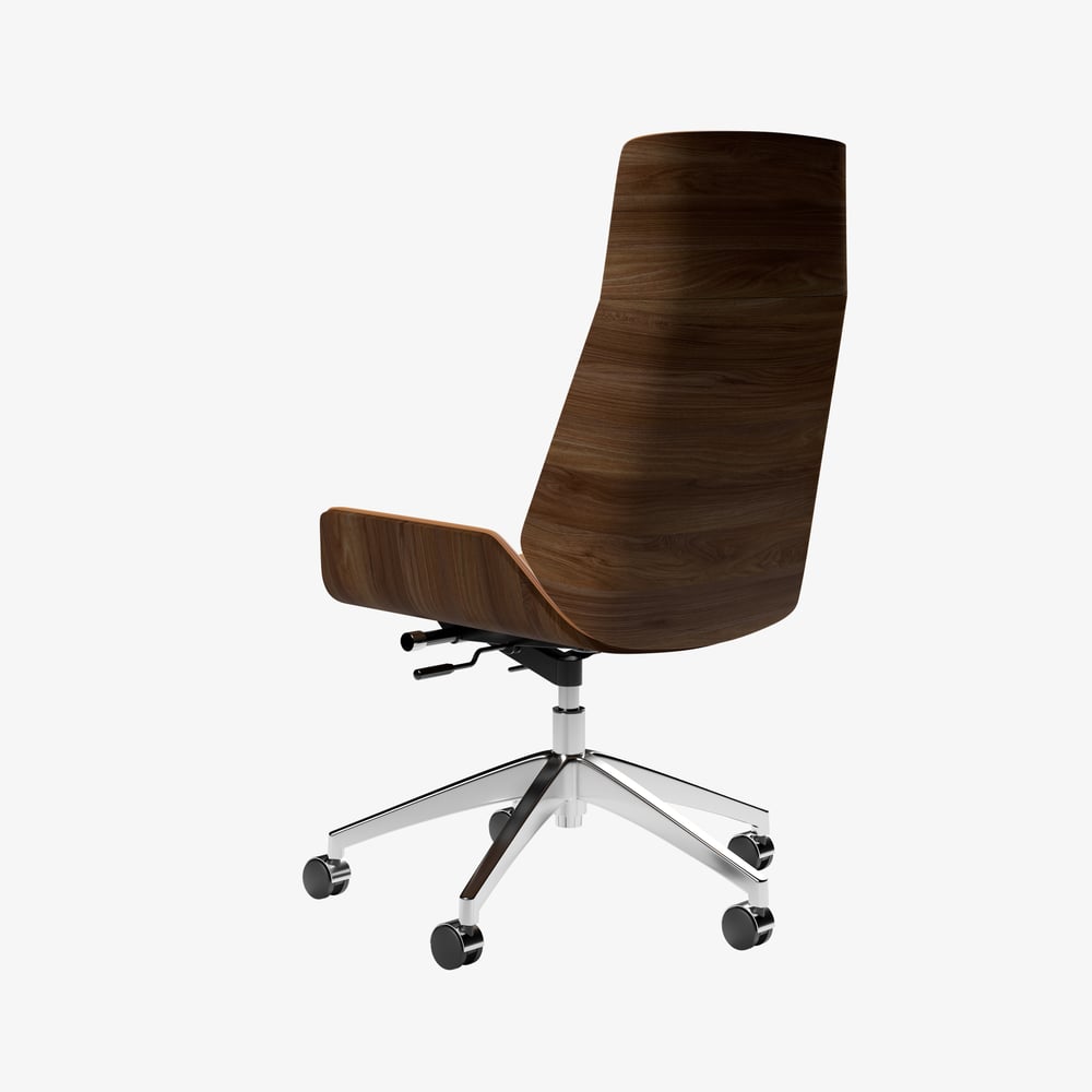 Brown Faux Leather Office Chair Desk Chair with Wheels & Adjustable Height window image