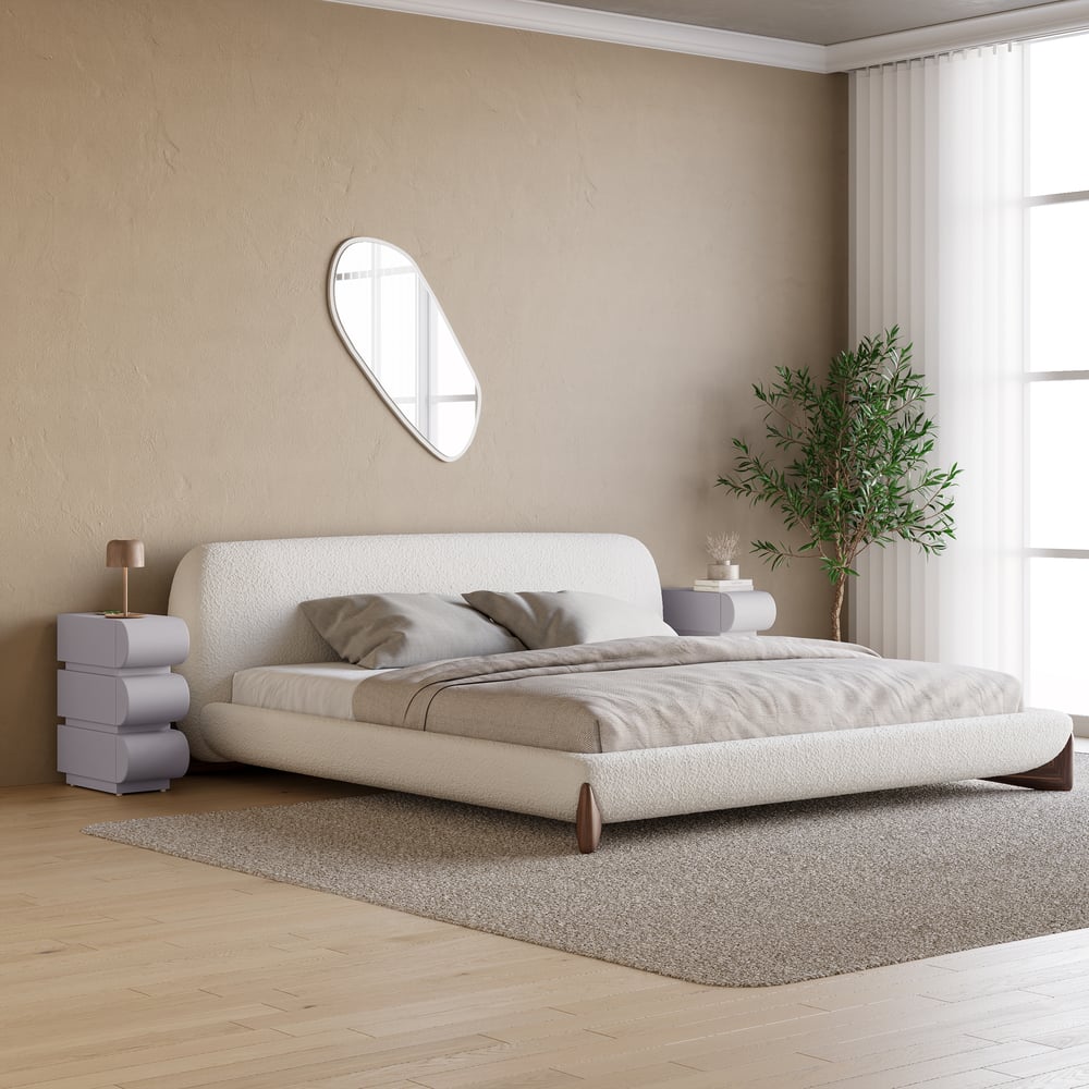 Narrow Humply Leather 3-Drawer Smart Nightstand window image