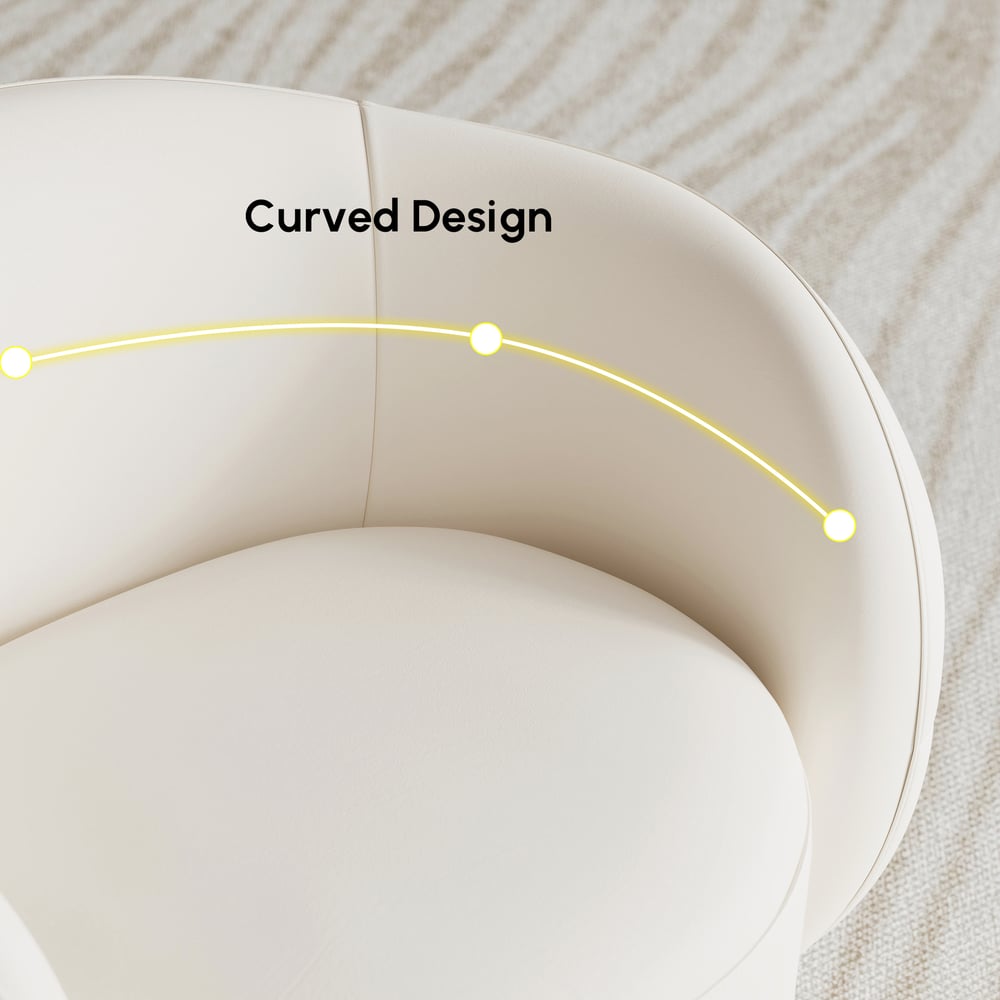 Suncurve Faux Leather 3-Seat Sofa Set with Swivel Accent Chairs Set of 2 window image