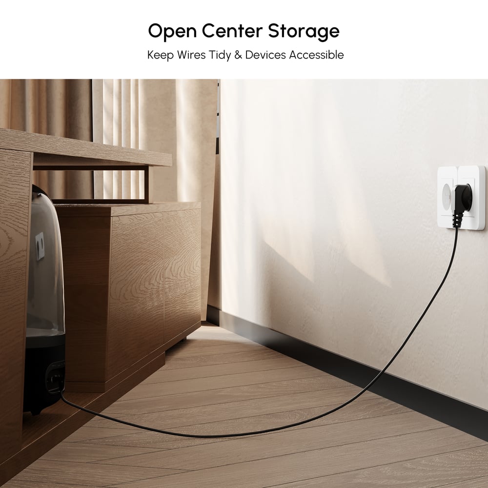 Fero Black & WalnutReversible Extendable TV Stand with 3 Drawers(71"-120") window image