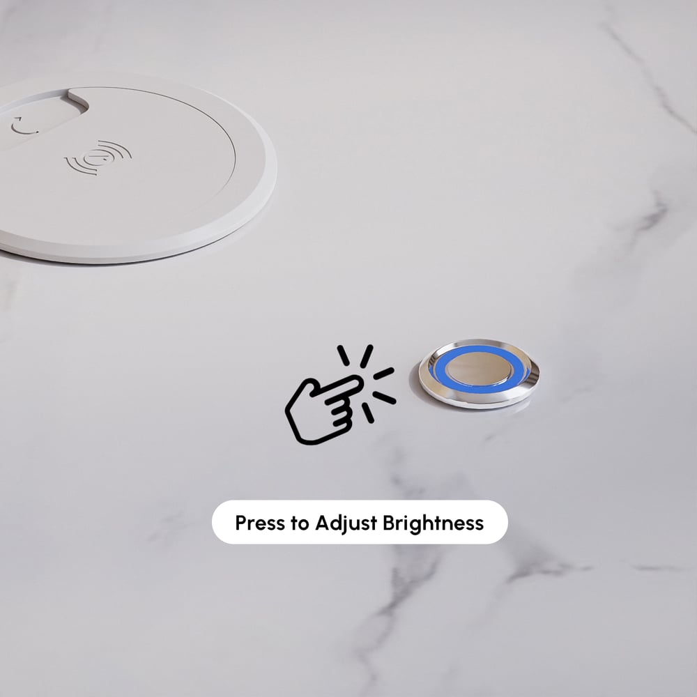 Mesa de cabeceira Humply em pele sintética com luz LED e 2 gavetas, conjunto de 2 Imagem da janela