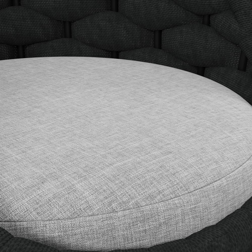 2 Pieces Outdoor Chair Patio Woven Rope & Aluminum 38" Bar Stools Set with Swivel Base window image