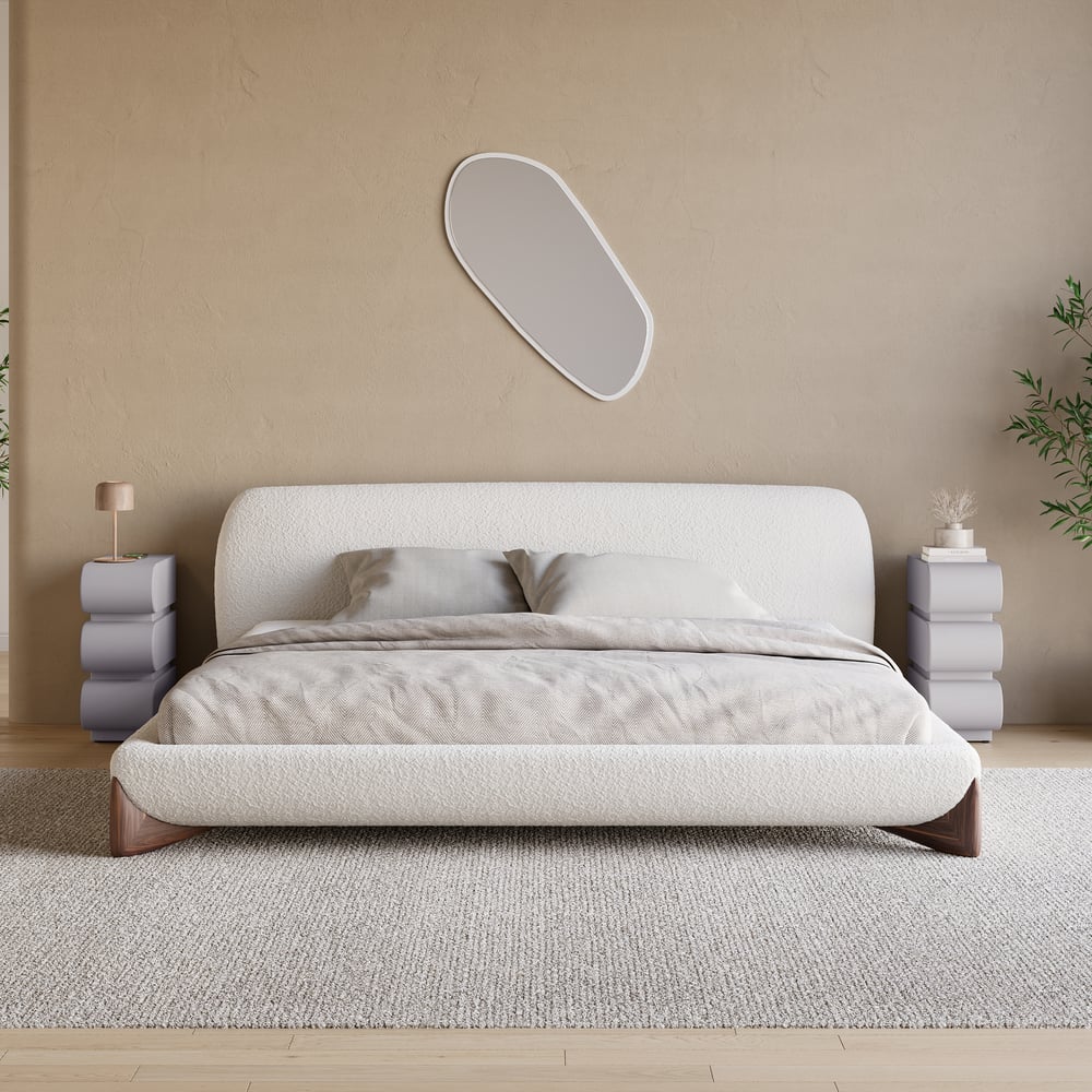 Narrow Humply Leather 3-Drawer Smart Nightstand window image