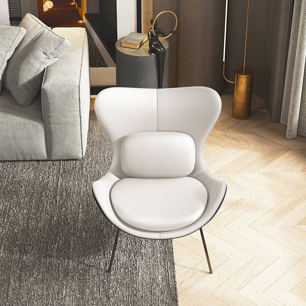 Customer Reviews for Faux Leather Upholstered Wingback Accent Chair with Pillows