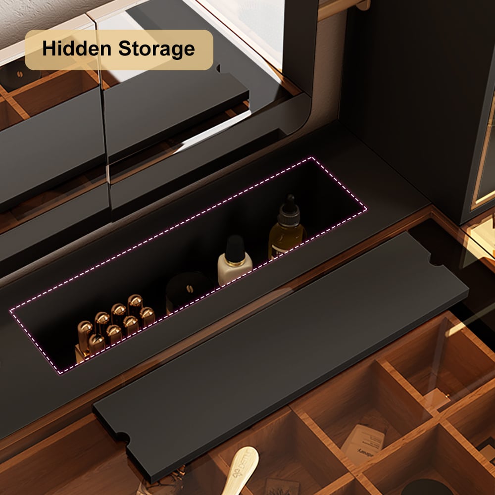 Ensemble de maquillage Chanor, coiffeuse à miroir avec rangement pour bijoux, armoire et tabouret image de fenêtre