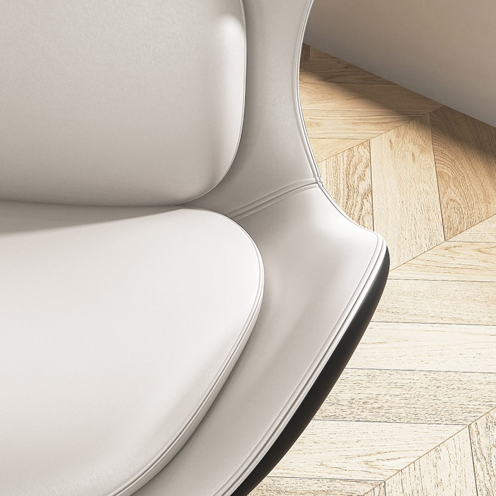 Faux Leather Upholstered Wingback Accent Chair with Pillows window image