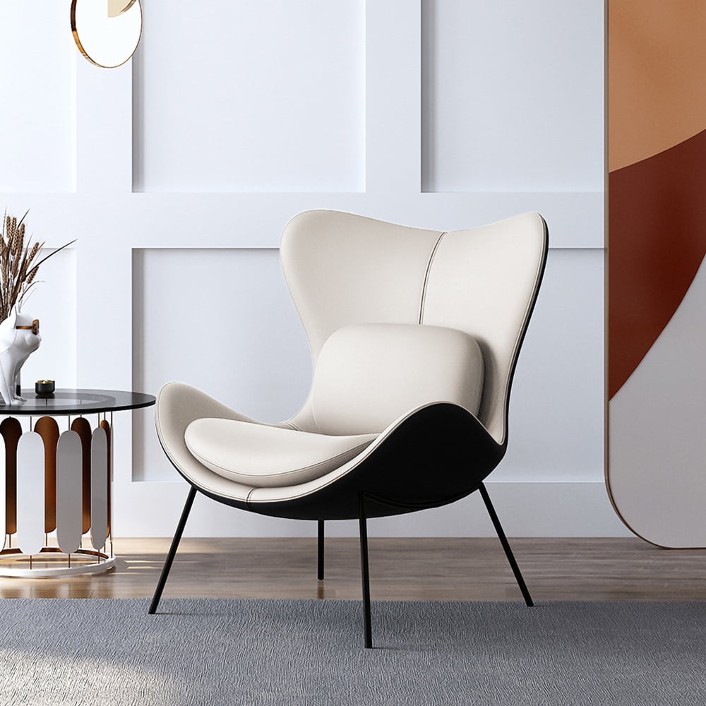 Customer Reviews for Faux Leather Upholstered Wingback Accent Chair with Pillows